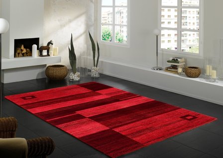 Wollen vloerkleed Kandur Rood