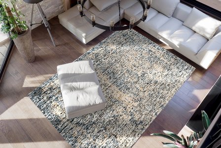 Vloerkleed Liva blauw beige 125