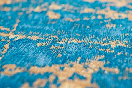 Chenille katoen vloerkleed Mystic blauw 9218