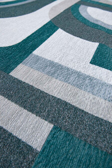 Design vloerkleed Julia grijs turquoise 9208