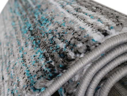 Turquoise vloerkleed Lines 301 