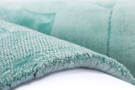 Effen Viscose vloerkleed Santarina Mint groen