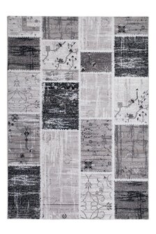 Patchwork exclusief vloerkleed of karpet Agila Grijs