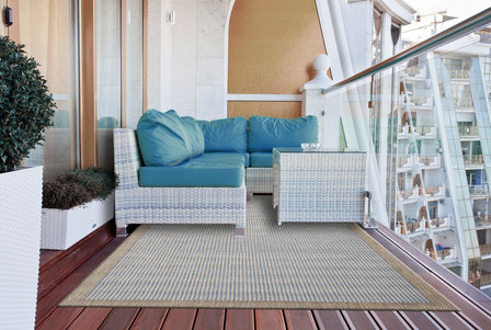 Blauw Outdoor en indoor vloerkleed, karpet en tapijt Palma