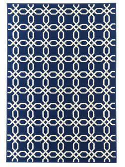 Blauw kortpolig modern vloerkleed Mikonos Blauw