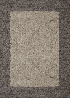 Taupe hoogpolige vloerkleden Adriana Shaggy  1503/AY  