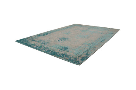 Geweven vintage vloerkleed Vintage Plus Turquoise