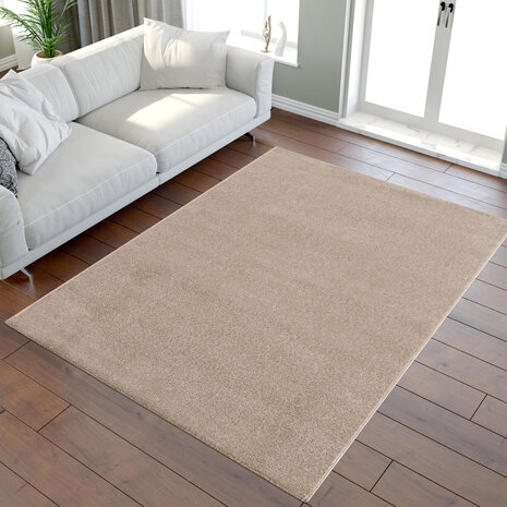 Effen beige vloerkleed Boston beige 9507