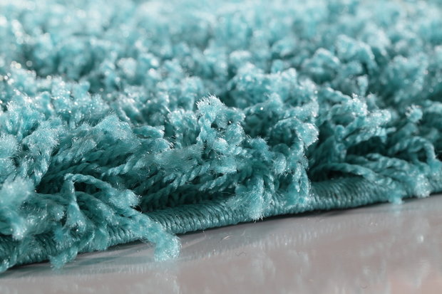 Turquoise hoogpolig vloerkleed Fair 4000/AY Turquoise