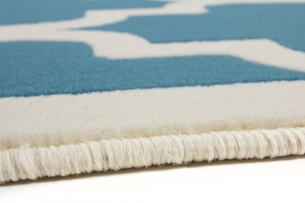 Turquoise modern tapijt | Turquoise geodkoop tapijt Vloerkleedoutlet