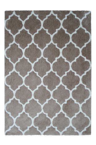 Vloerkleed hoogpolig vintage Elles Taupe