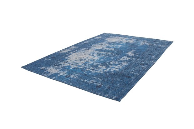 Geweven vintage vloerkleed Vintage Plus Blauw