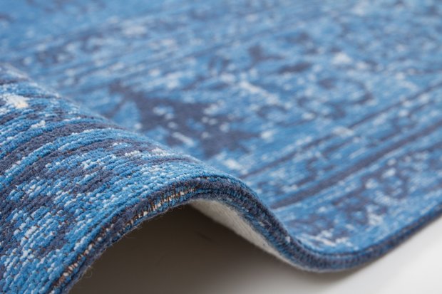 Geweven vintage vloerkleed Vintage Plus Blauw