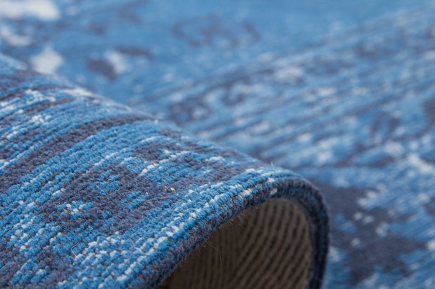 Geweven vintage vloerkleed Vintage Plus Blauw