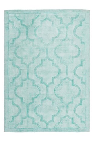 Effen Viscose vloerkleed Santarina Mint groen