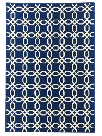 Blauw kortpolig modern vloerkleed Mikonos Blauw