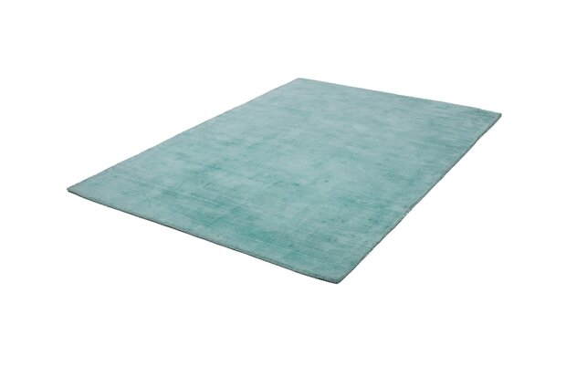 Turquoise effen vloerkleed Dhakar