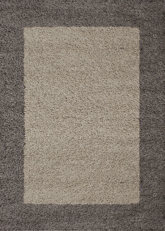 Taupe hoogpolige vloerkleden Adriana Shaggy  1503/AY  