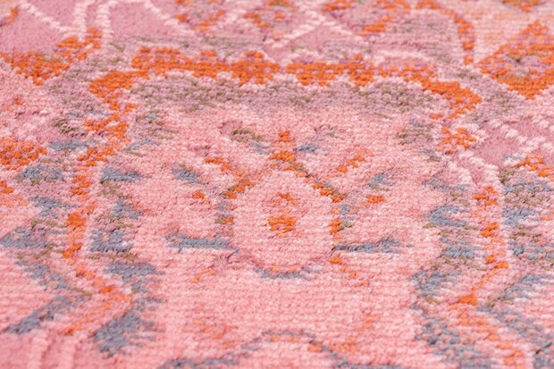 Vintage vloerkleed Madras pink met 3D effect